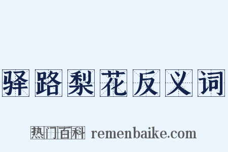 驿路梨花反义词是什么意思的图片